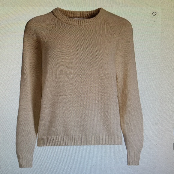 Lands End Classic Cream Women's Crew Neck Sweater - Picture 2 of 10